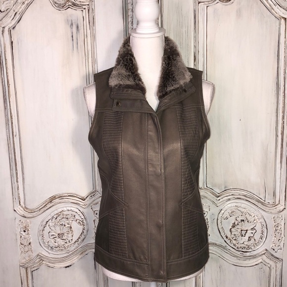 In Suede Size Small Bronze Metallic 100% Leather Shell Fully Lined Vest - Picture 1 of 14